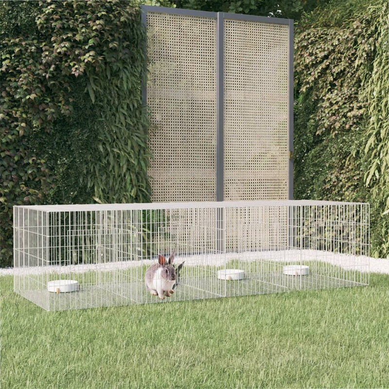 4-Panel Rabbit Cage 217x79x54 cm Galvanised Iron