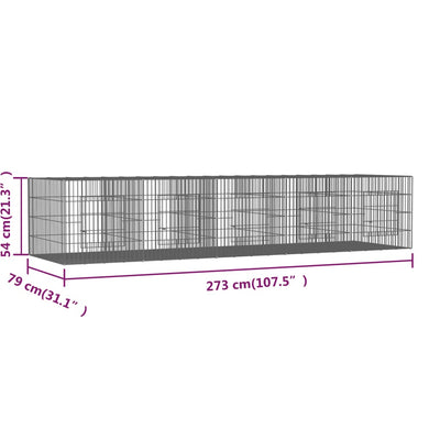 5-Panel Rabbit Cage 273x79x54 cm Galvanised Iron