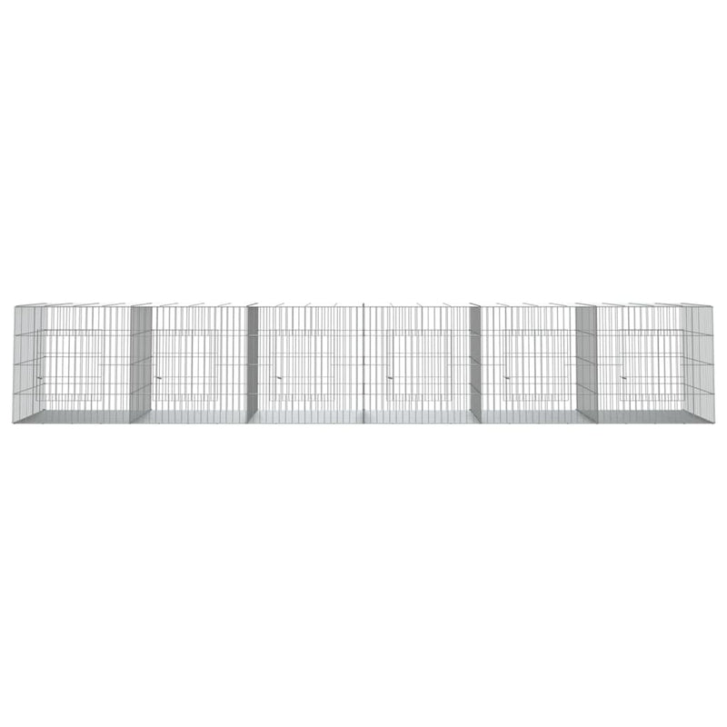 6-Panel Rabbit Cage 327x79x54 cm Galvanised Iron