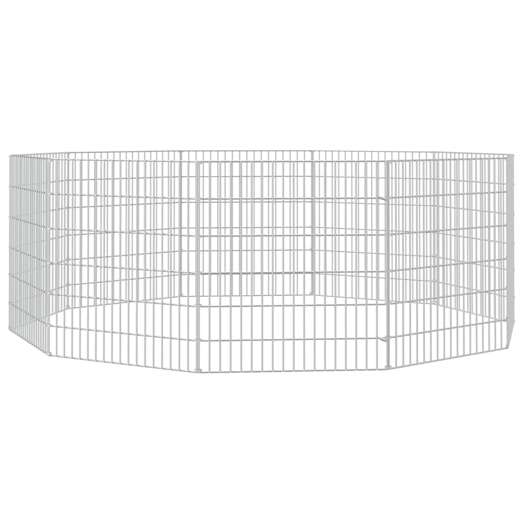 vidaXL Free Range Animal Enclosure 10-Panel 54x60 cm Galvanised Iron 4