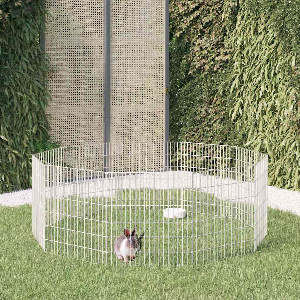 vidaXL Free Range Animal Enclosure 10-Panel 54x60 cm Galvanised Iron 1