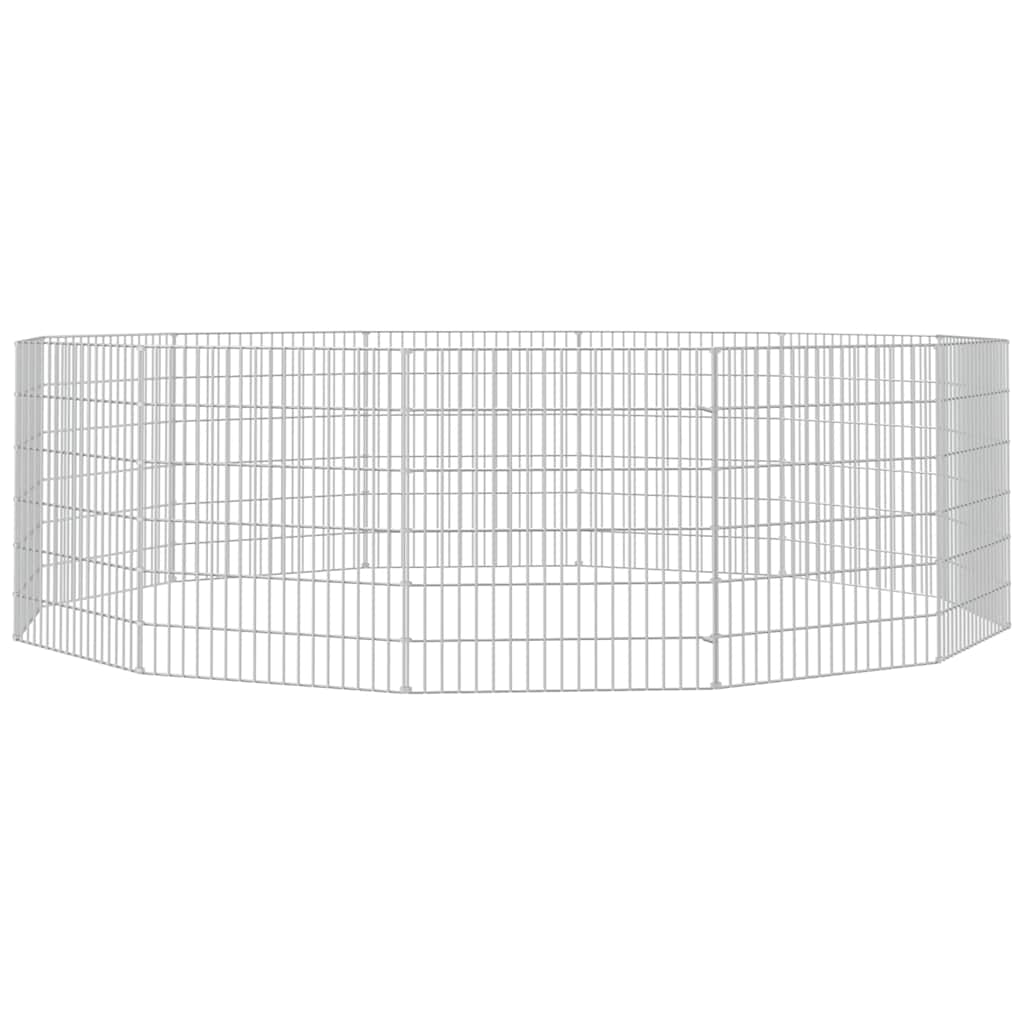vidaXL Free Range Animal Enclosure 12-Panel 54x60 cm Galvanised Iron 4