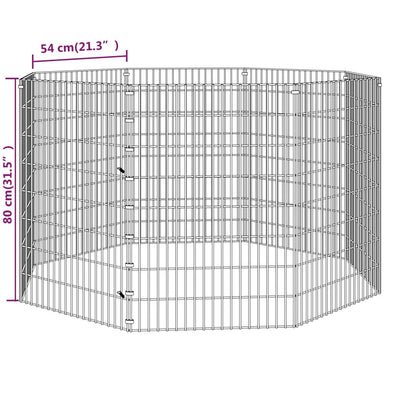 8-Panel Rabbit Cage 54x80 cm Galvanised Iron