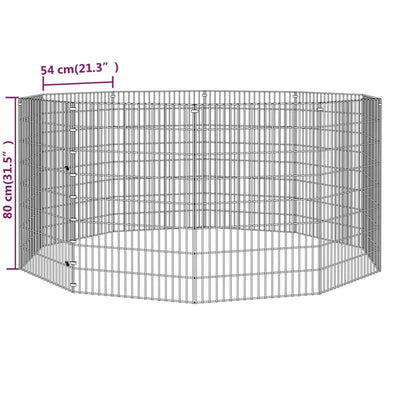 10-Panel Rabbit Cage 54x80 cm Galvanised Iron