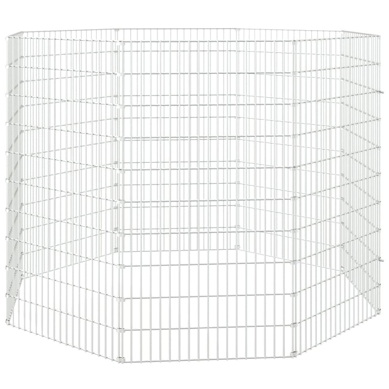 8-Panel Rabbit Cage 54x100 cm Galvanised Iron