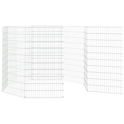 8-Panel Rabbit Cage 54x100 cm Galvanised Iron