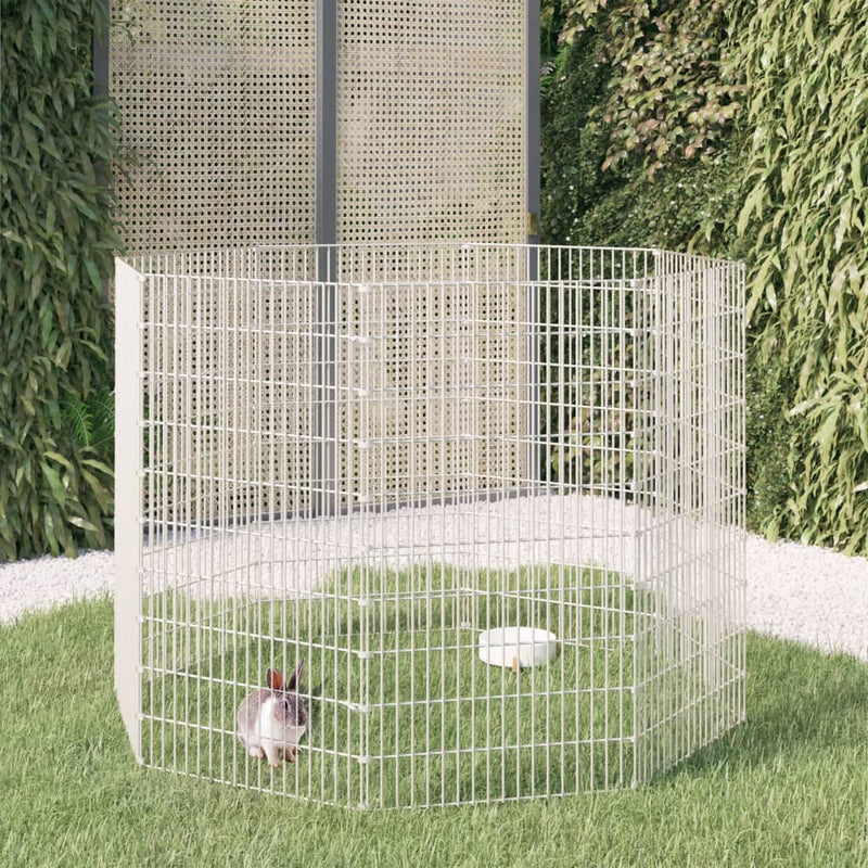 8-Panel Rabbit Cage 54x100 cm Galvanised Iron