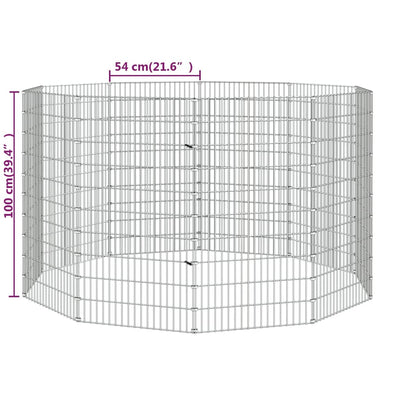 10-Panel Rabbit Cage 54x100 cm Galvanised Iron