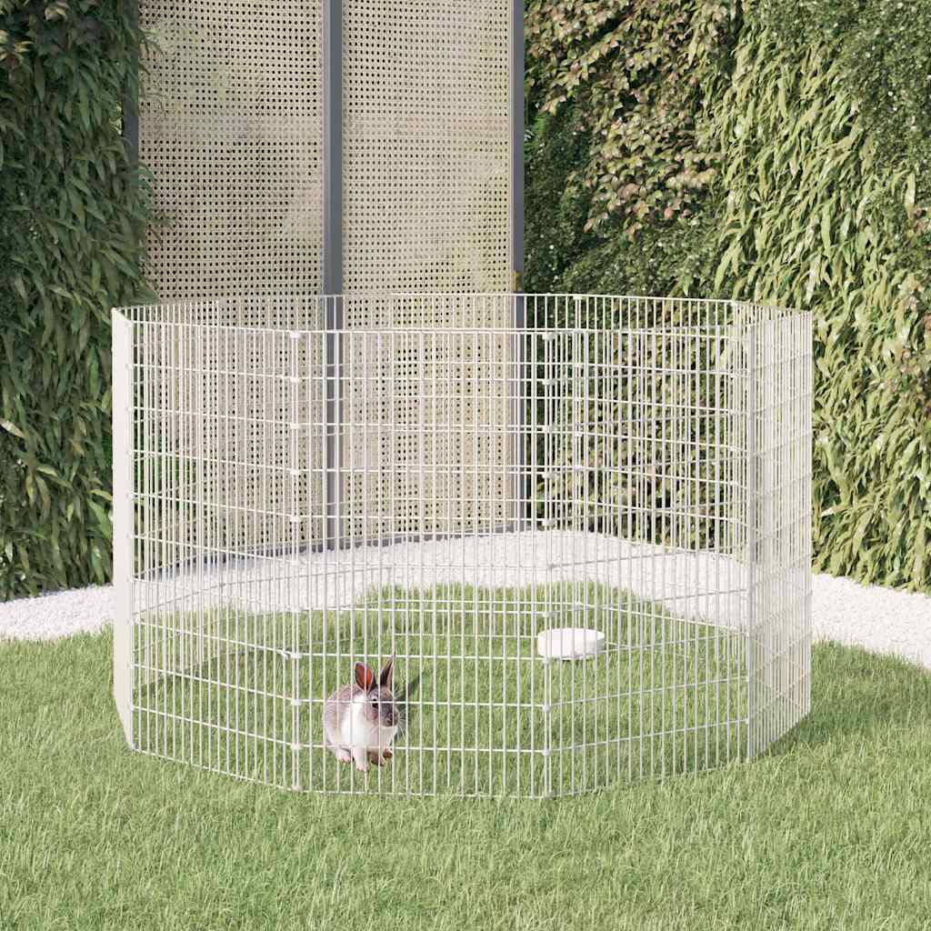 vidaXL Free Range Animal Enclosure 10-Panel 54x100 cm Galvanised Iron 1