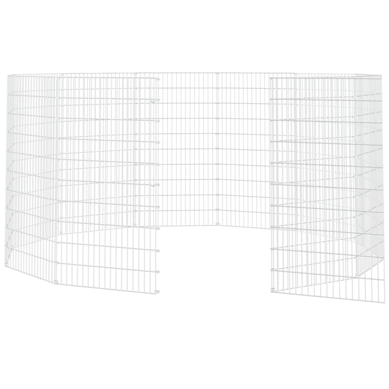 12-Panel Rabbit Cage 54x100 cm Galvanised Iron