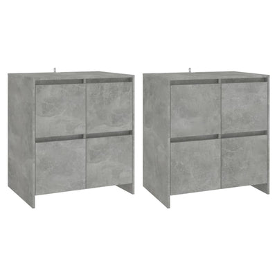 Sideboards 2 pcs Concrete Grey 70x41x75 cm Engineered Wood