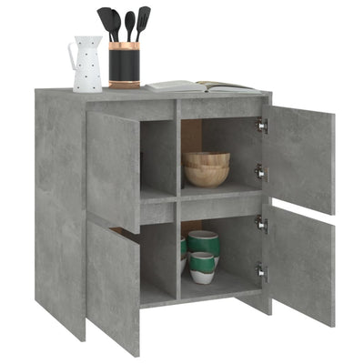 Sideboards 2 pcs Concrete Grey 70x41x75 cm Engineered Wood