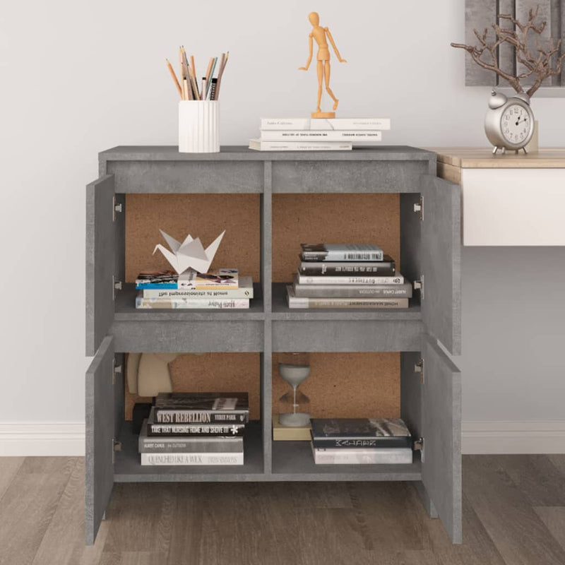 Sideboards 2 pcs Concrete Grey 70x41x75 cm Engineered Wood