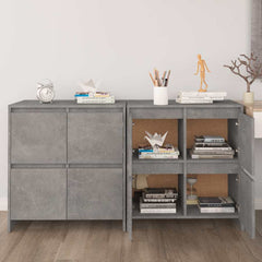 Sideboards 2 pcs 70x41x75 cm Engineered Wood Concrete grey