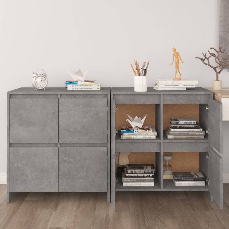 Sideboards 2 pcs Concrete Grey 70x41x75 cm Engineered Wood