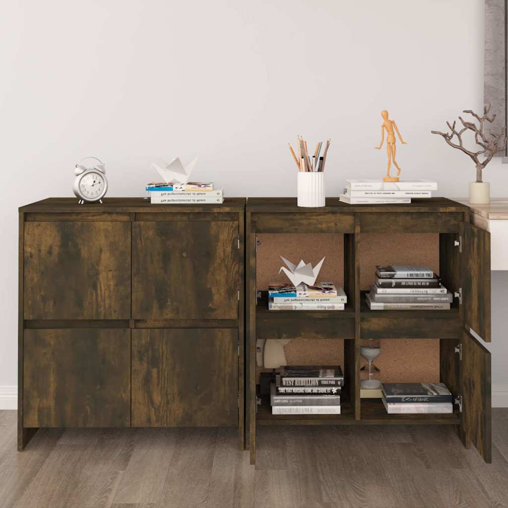 Sideboards 2 pcs 70x41x75 cm Engineered Wood Smoked oak