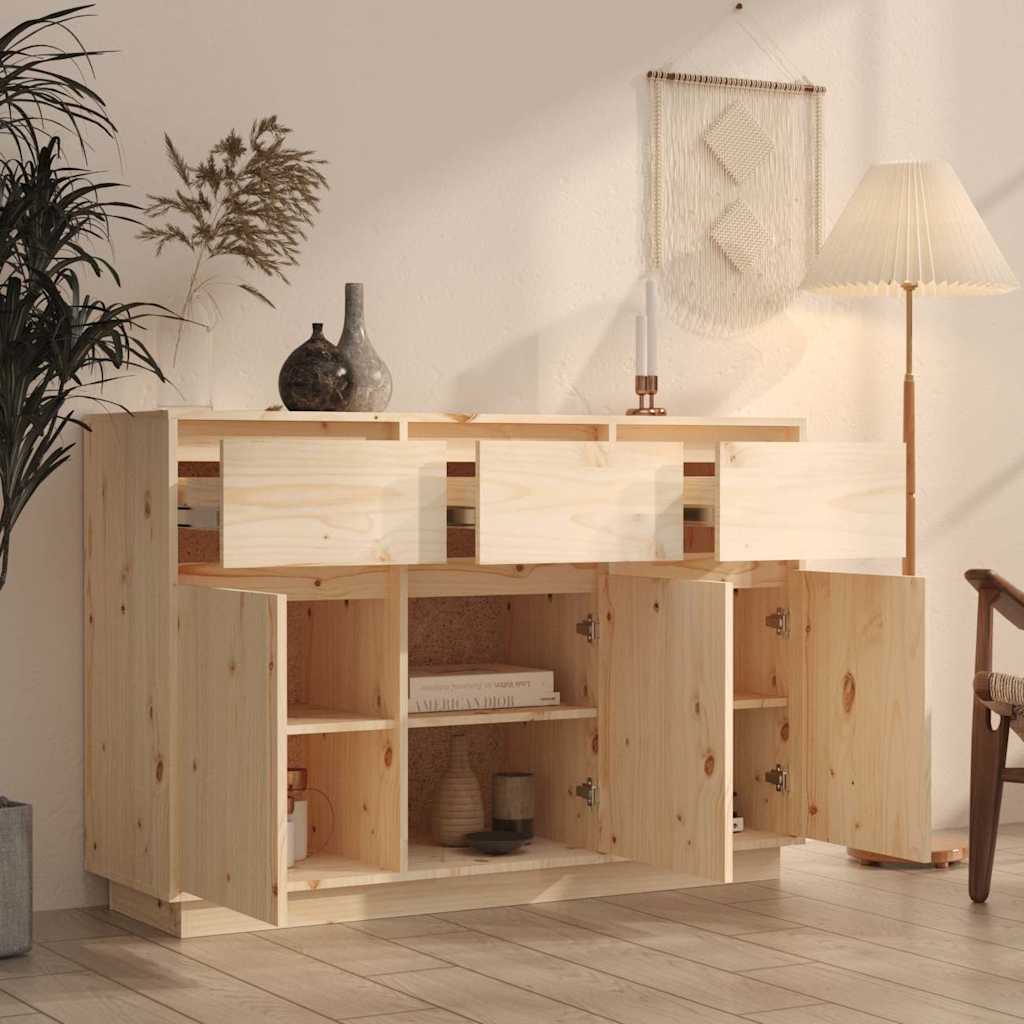 vidaXL Sideboard 111x36x75 cm Solid Wood Pine 3