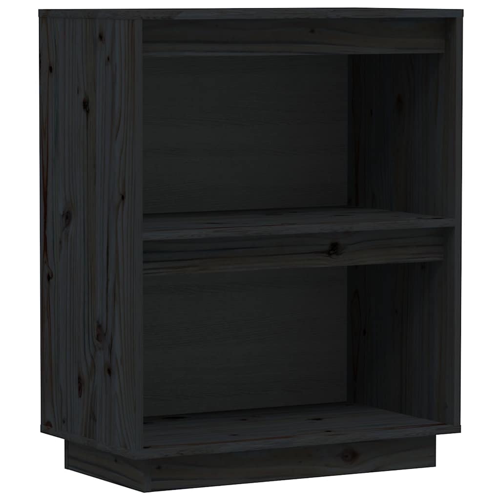 vidaXL Console Cabinet Black 60x34x75 cm Solid Wood Pine 2