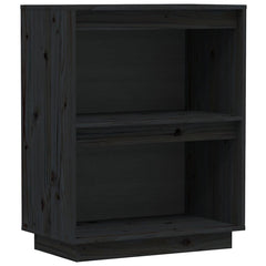 vidaXL Console Cabinet Black 60x34x75 cm Solid Wood Pine 2