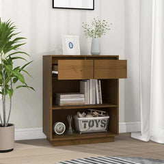 vidaXL Console Cabinet | Honey Brown | Solid Pine Wood | Compact 3