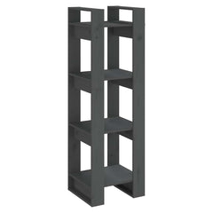vidaXL Book Cabinet | Grey | Solid pine wood | 125 cm high | Book Cabinet 2