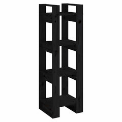 vidaXL Book Cabinet/Room Divider Black 41x35x125 cm Solid Wood Pine 2