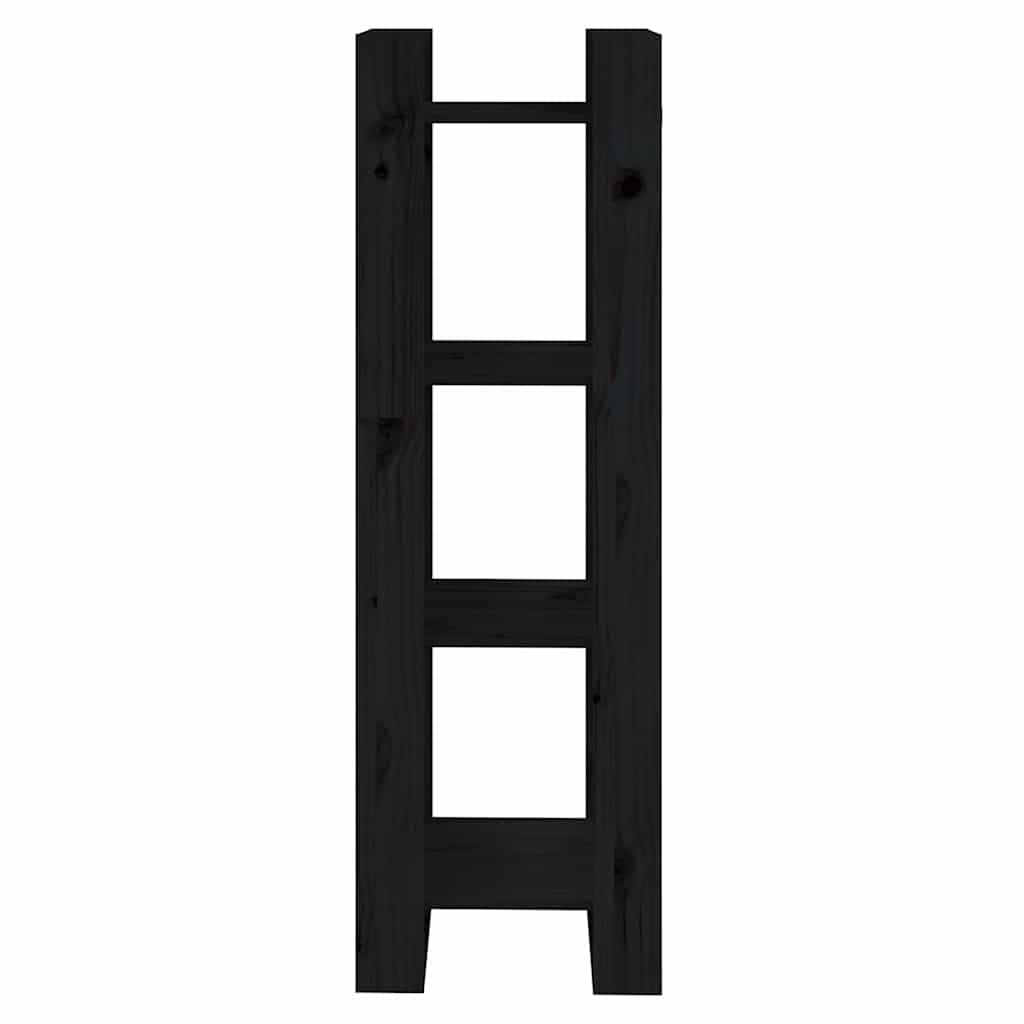 vidaXL Book Cabinet/Room Divider Black 41x35x125 cm Solid Wood Pine 3