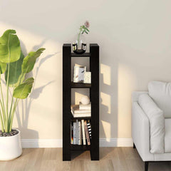 vidaXL Book Cabinet/Room Divider Black 41x35x125 cm Solid Wood Pine 1