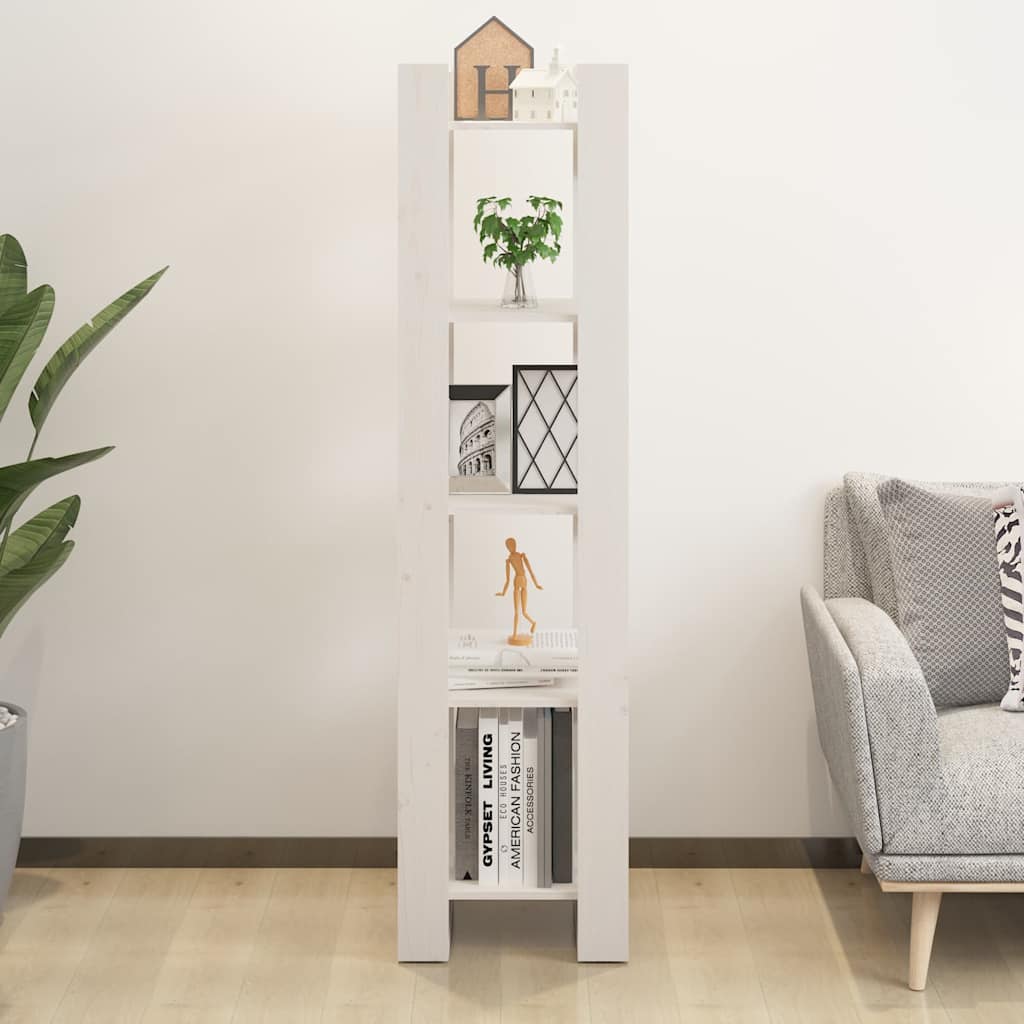 vidaXL Book Cabinet | White | Solid pinewood | Medium | Book Cabinet 3