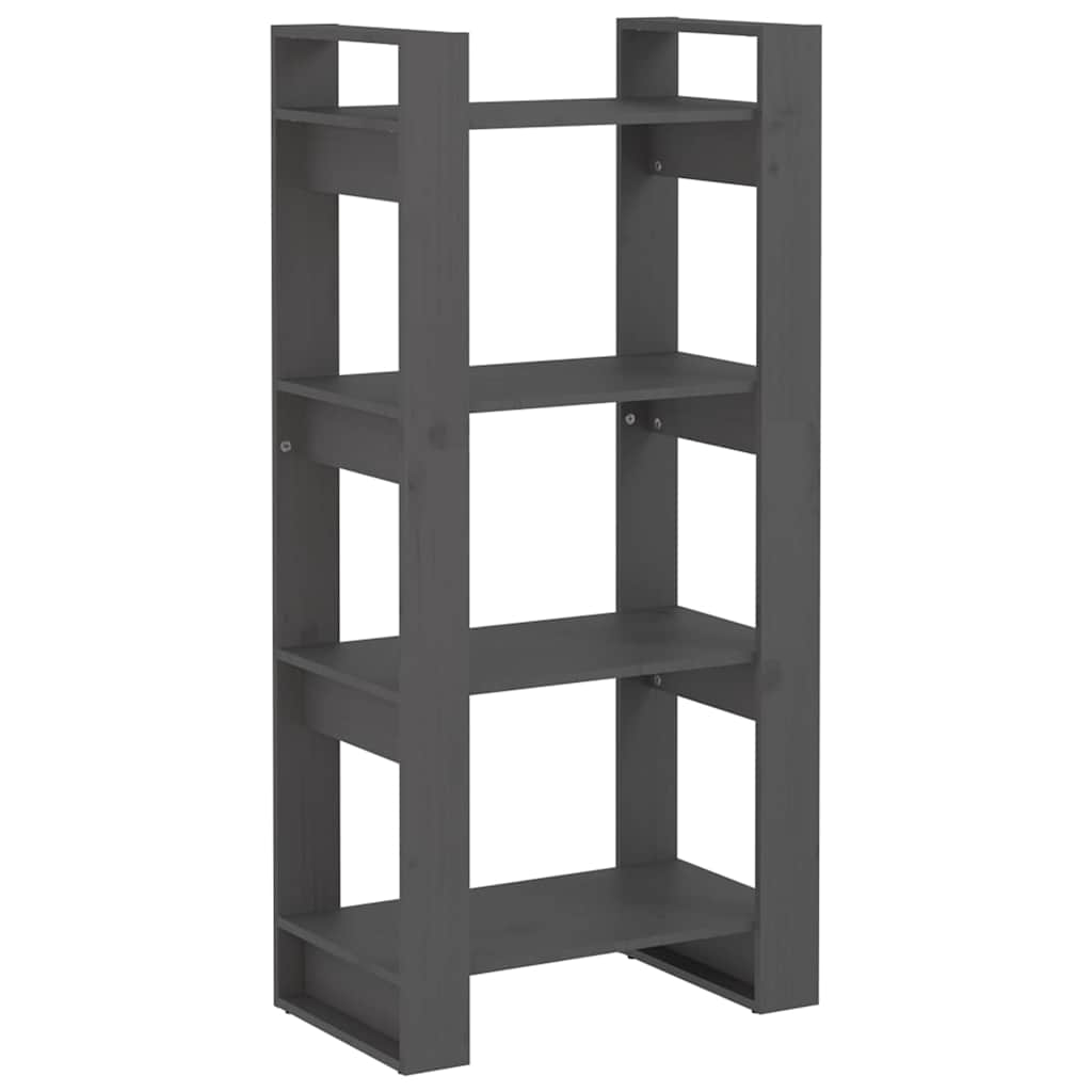 vidaXL Book Cabinet | Grey | Solid pine wood | 60x35x125 cm | Book Cabinet 2