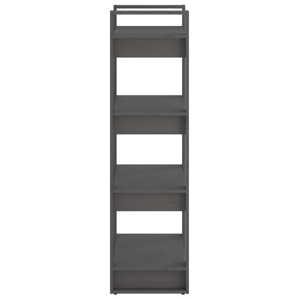 vidaXL Book Cabinet | Grey | Solid pine wood | 60x35x125 cm | Book Cabinet 4
