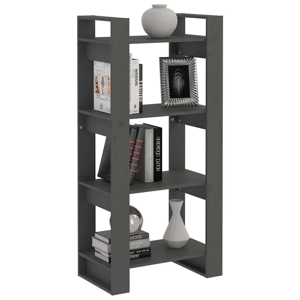 vidaXL Book Cabinet | Grey | Solid pine wood | 60x35x125 cm | Book Cabinet 5