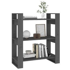 vidaXL Book Cabinet | Grey | Solid Pine Wood | 80x35x91 cm | Book Cabinet 4