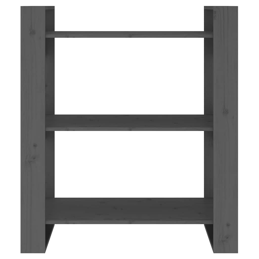 vidaXL Book Cabinet | Grey | Solid Pine Wood | 80x35x91 cm | Book Cabinet 5