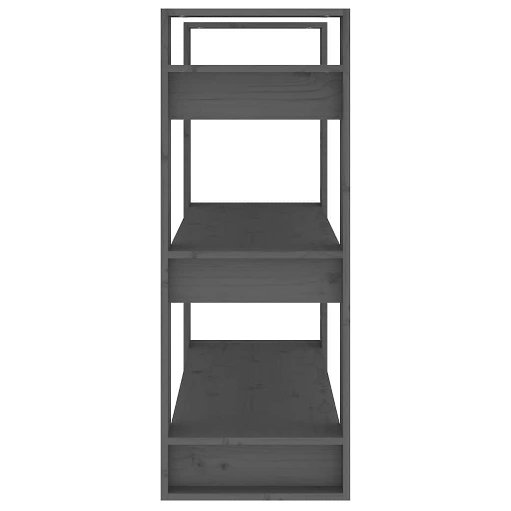 vidaXL Book Cabinet | Grey | Solid Pine Wood | 80x35x91 cm | Book Cabinet 6