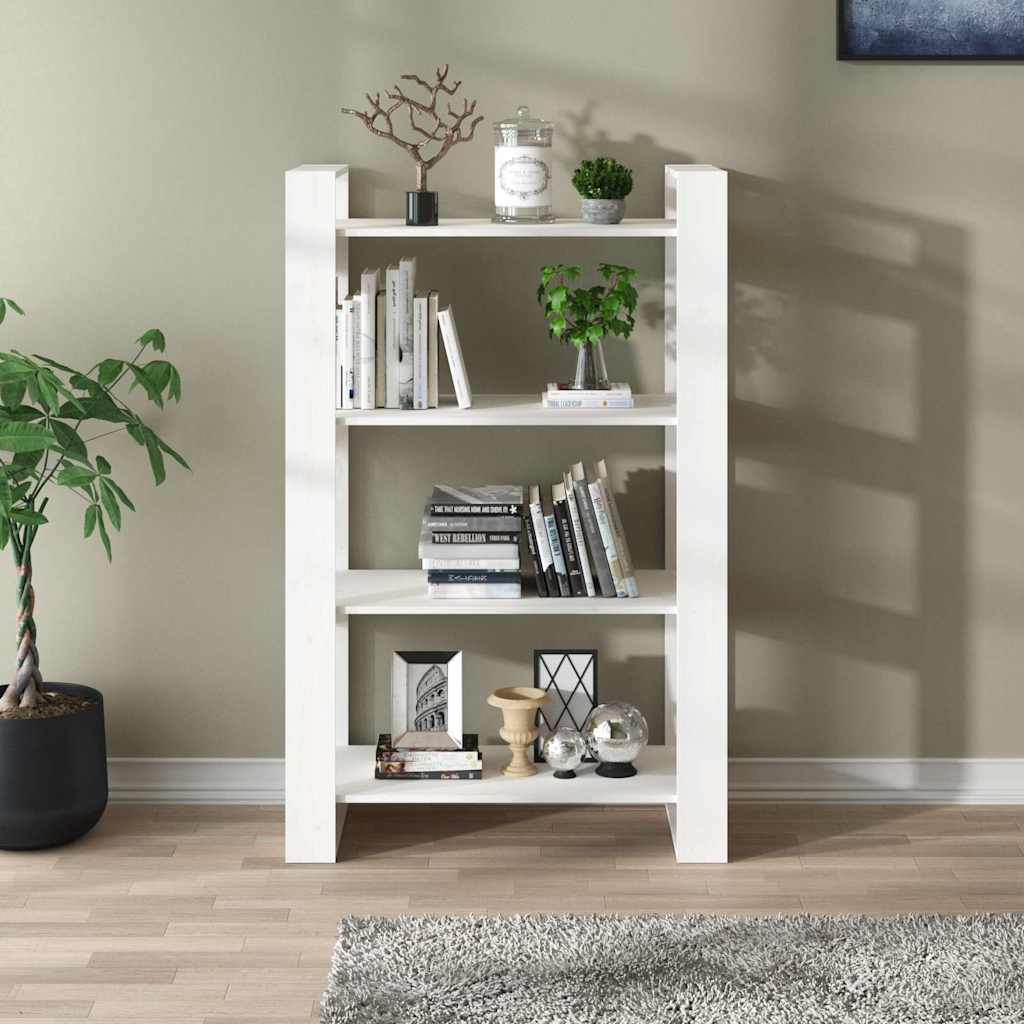 vidaXL Book Cabinet | White | Solid pine wood | 80x35x125 cm | Book Cabinet 3