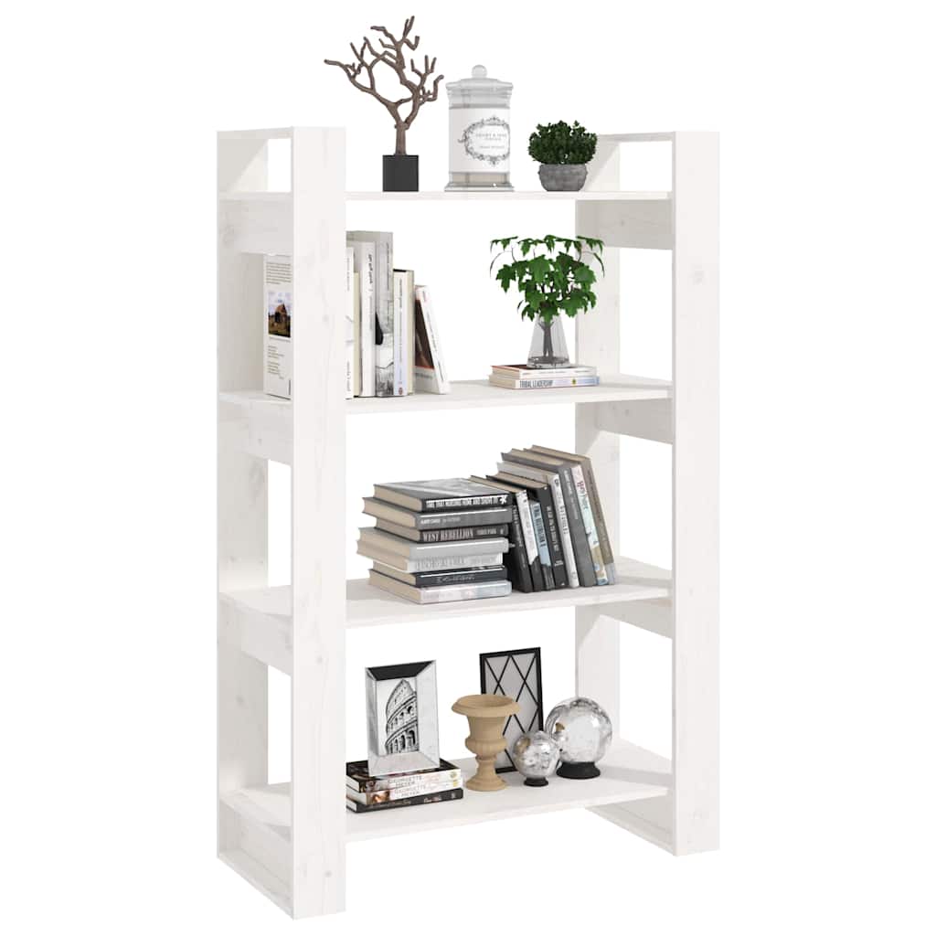 vidaXL Book Cabinet | White | Solid pine wood | 80x35x125 cm | Book Cabinet 4