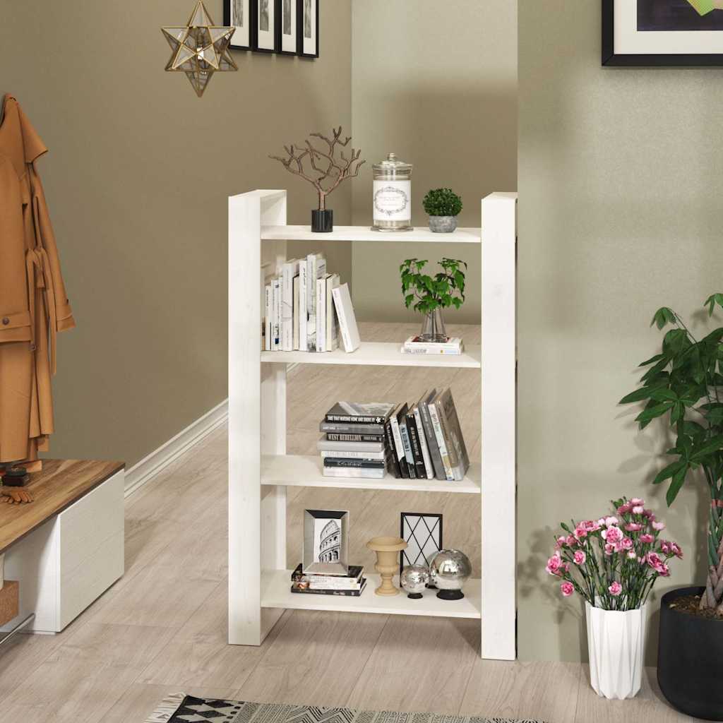 vidaXL Book Cabinet | White | Solid pine wood | 80x35x125 cm | Book Cabinet 1