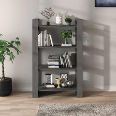 vidaXL Book Cabinet | Grey | Solid pine wood | 80x35x125 cm | Book Cabinet 3