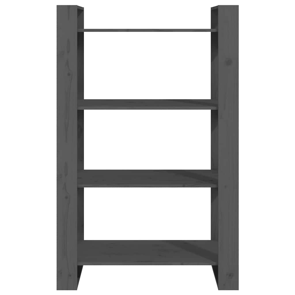vidaXL Book Cabinet | Grey | Solid pine wood | 80x35x125 cm | Book Cabinet 5