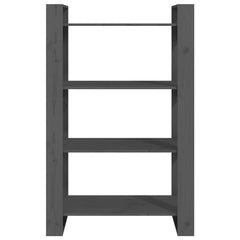 vidaXL Book Cabinet | Grey | Solid pine wood | 80x35x125 cm | Book Cabinet 5