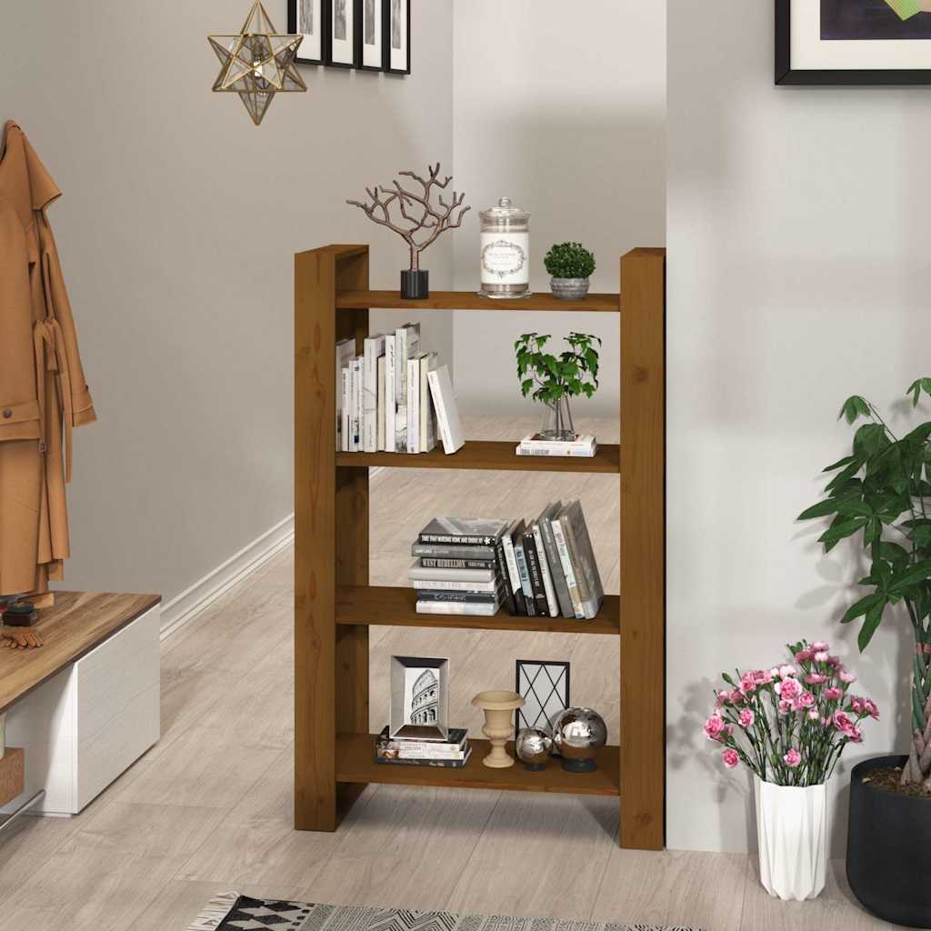 vidaXL Book Cabinet/Room Divider Solid Wood Pine Width 80 cm