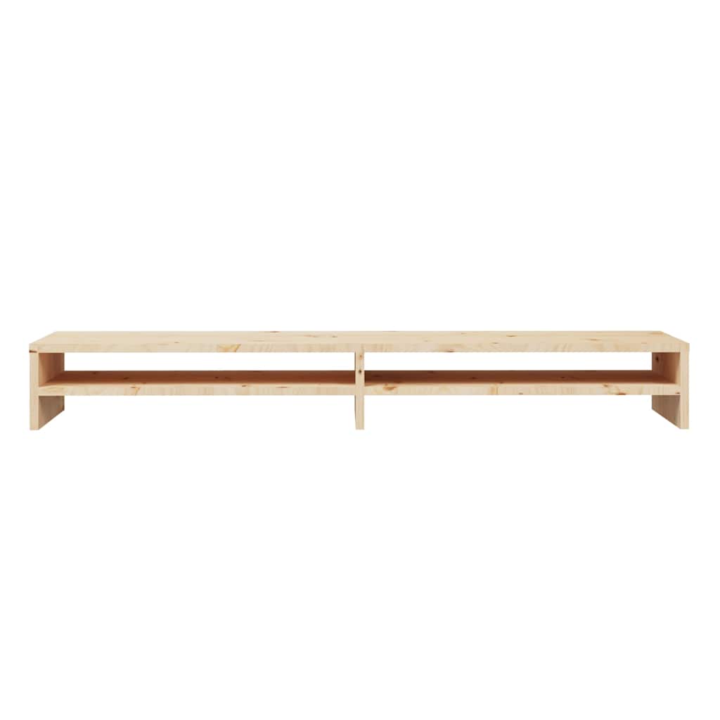 vidaXL Monitor Stand | Natural Pine | Solid Pine Wood | 100 cm long 5