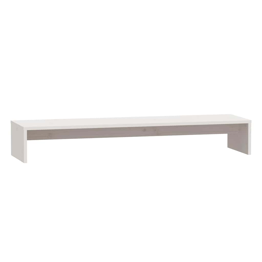 813930 vidaXL Monitor Stand White 100x27x15 cm Solid Wood Pine 2