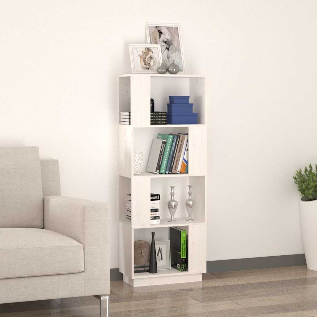 vidaXL Book Cabinet | White | Solid pine wood | 51x25x132 cm | Book Cabinet 3