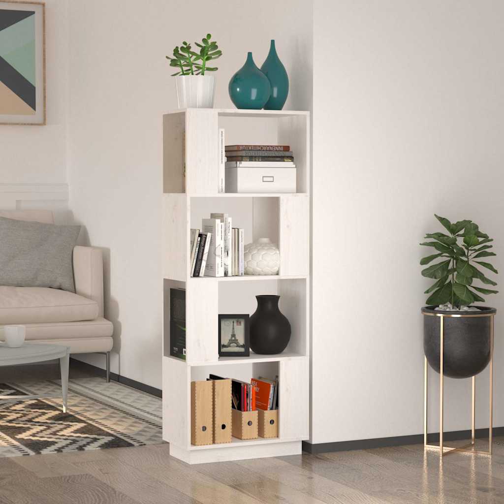 vidaXL Book Cabinet | White | Solid pine wood | 51x25x132 cm | Book Cabinet 1