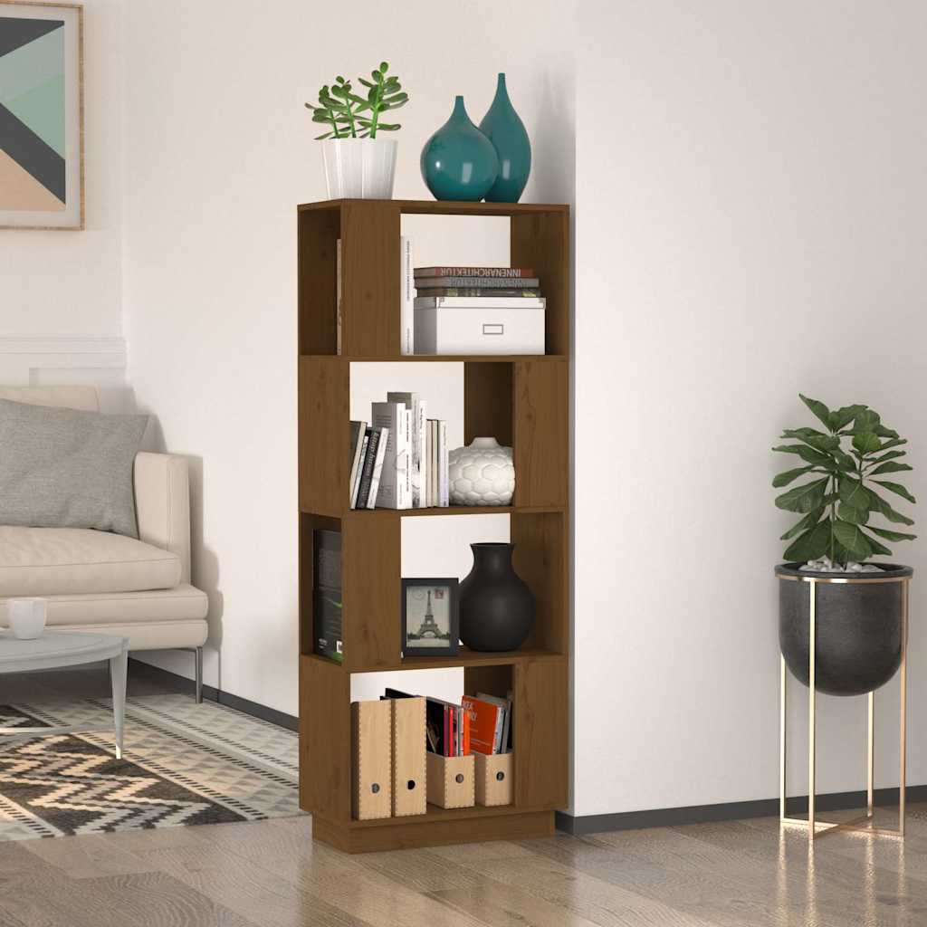 vidaXL Book Cabinet | Honey Brown | Solid Pine Wood | Medium | Book Cabinet 1