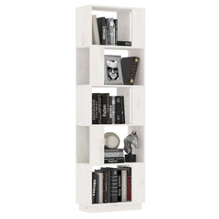 vidaXL Book Cabinet/Room Divider White 51x25x163.5 cm Solid Wood Pine 4