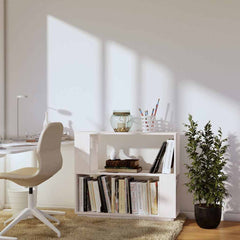 814050 vidaXL Book Cabinet/Room Divider White 80x25x70 cm Solid Wood Pine 3