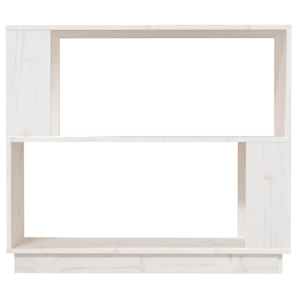 814050 vidaXL Book Cabinet/Room Divider White 80x25x70 cm Solid Wood Pine 4